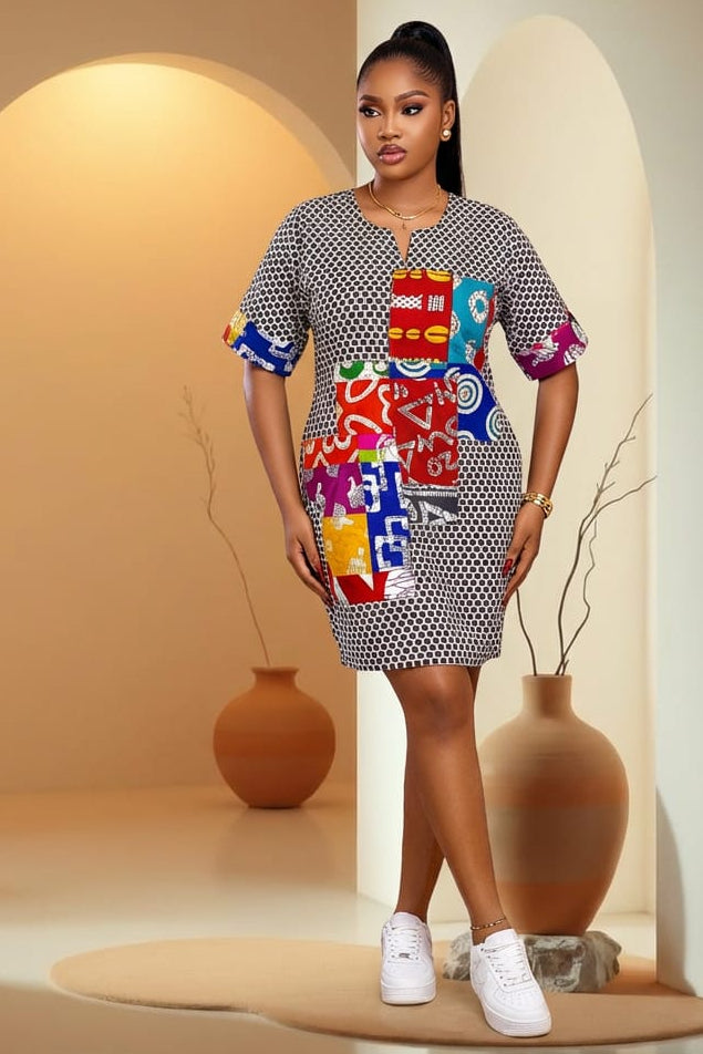 Virelle Ankara Shift Dress