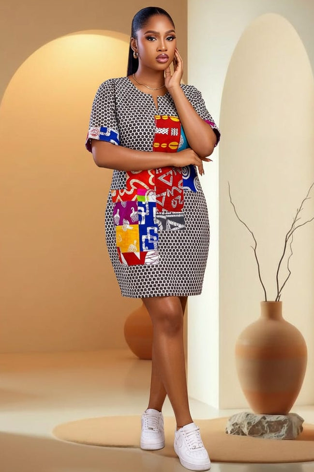 Virelle Ankara Shift Dress